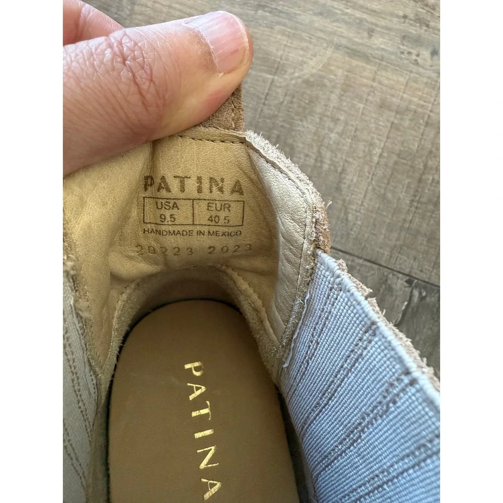 NWOT Patina Women Tan Suede Leather Ankle‎ Booties Wood Heel Western Cowgirl 9.5